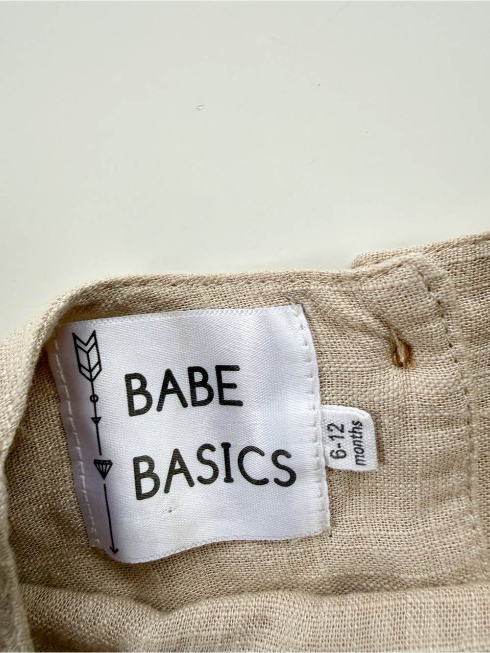 Babe Basics Linen Ruffle Romper 6-12M - Picture 5 of 7